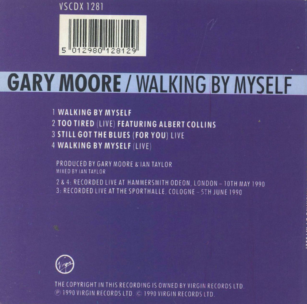 Gary Moore Walking By Myself - Hype Stickered UK CD single (CD5 / 5") 5012980128129