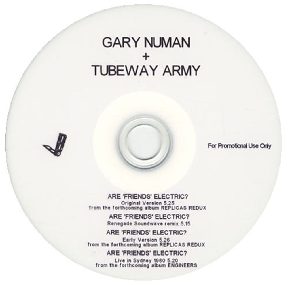 Gary Numan Are Friends Electric? UK Promo CD-R acetate CD-R ACETATE