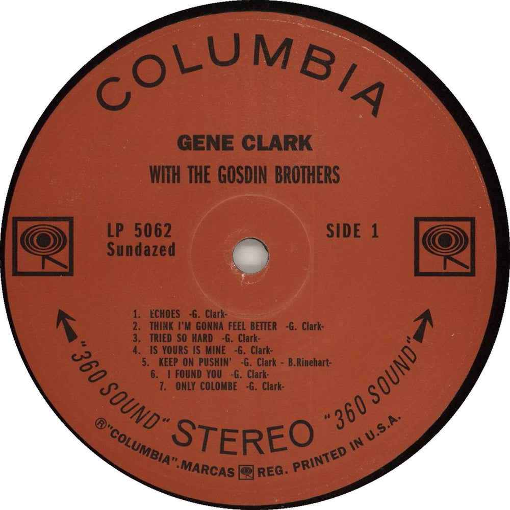 Gene Clark Gene Clark With The Gosdin Brothers US vinyl LP album (LP record) 090771506214