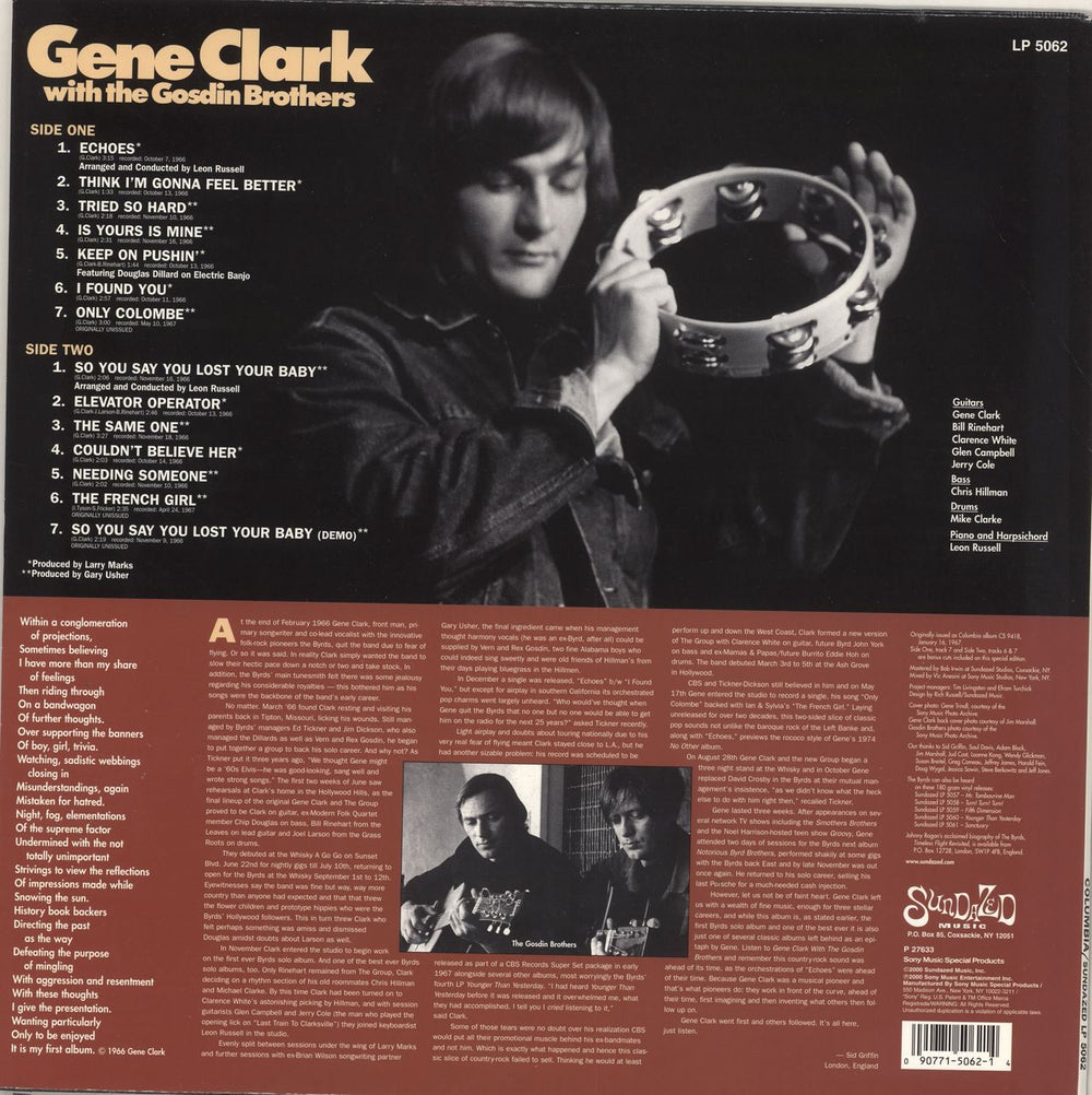 Gene Clark Gene Clark With The Gosdin Brothers US vinyl LP album (LP record) GNELPGE734454