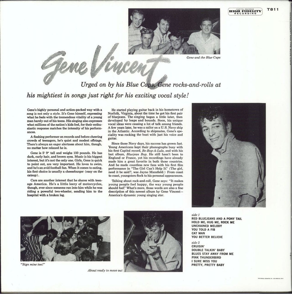 Gene Vincent Gene Vincent And The Blue Caps US vinyl LP album (LP record)