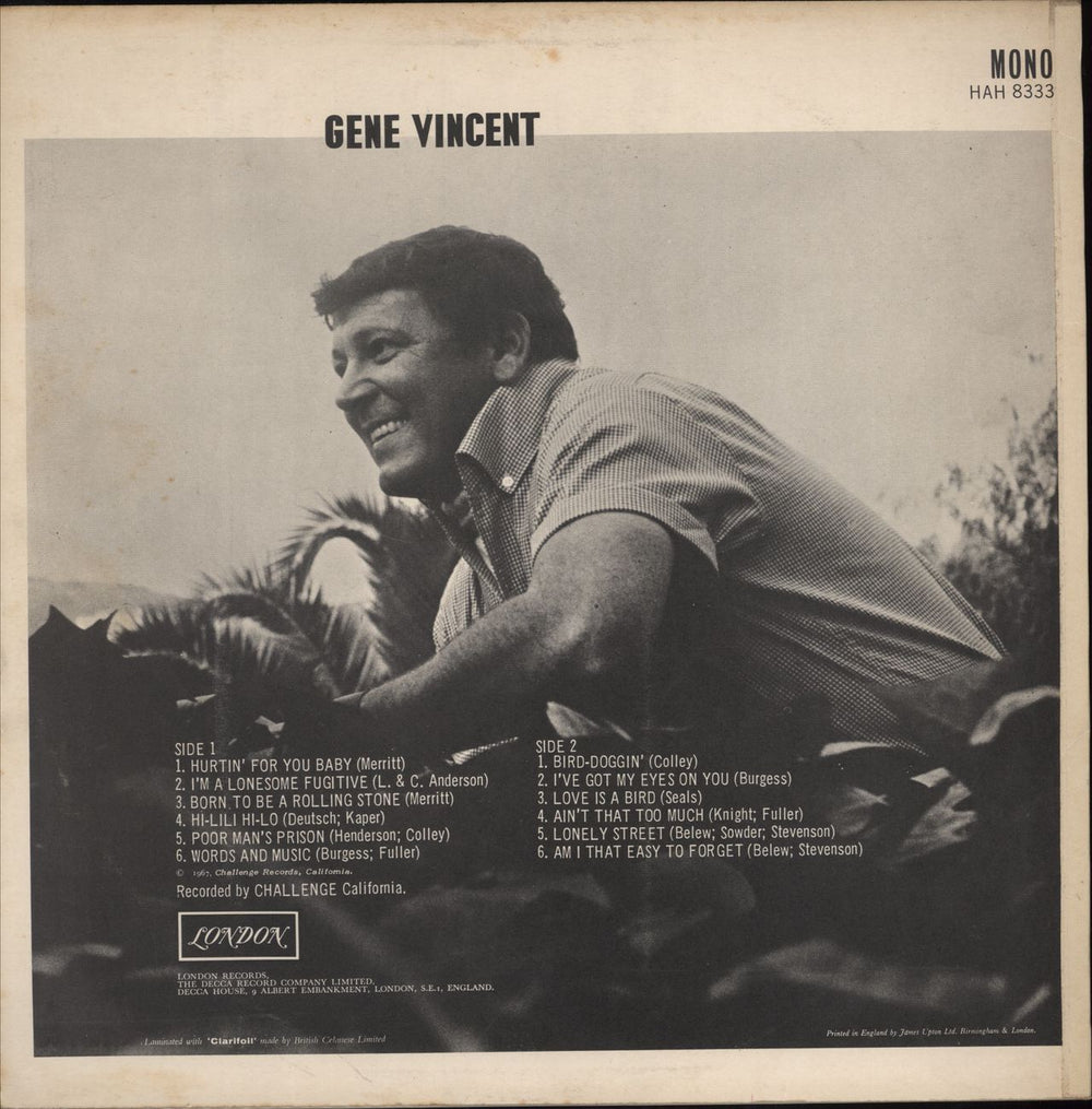 Gene Vincent Gene Vincent UK vinyl LP album (LP record)