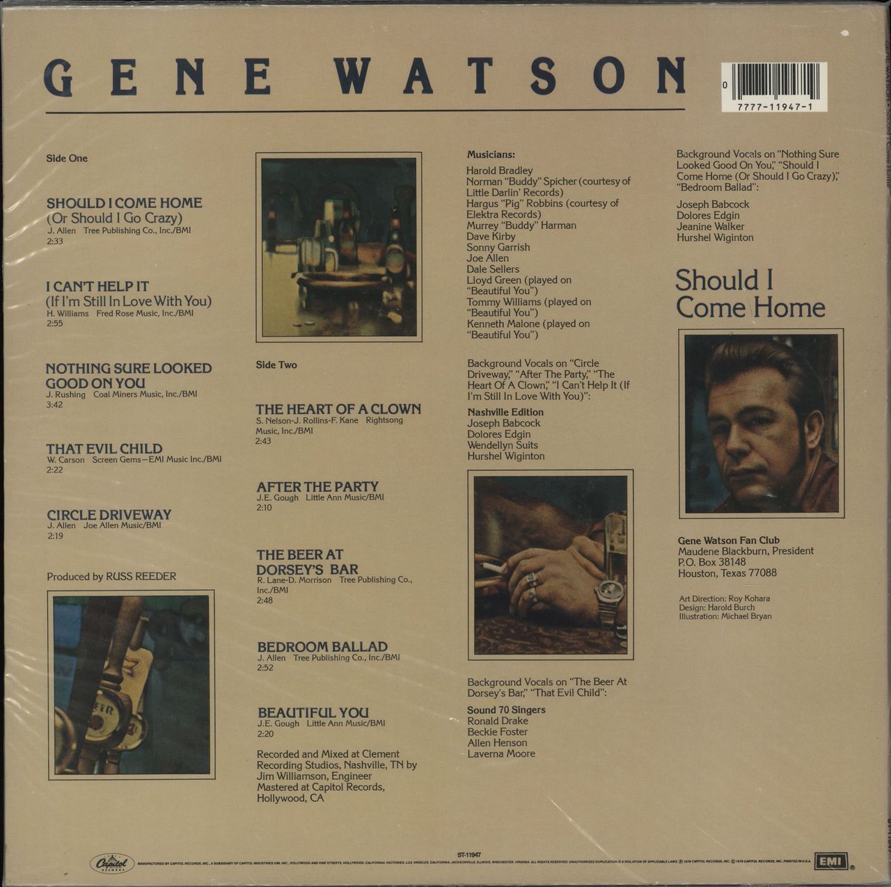 Gene Watson Should I Come Home US vinyl LP album (LP record) 077771194719