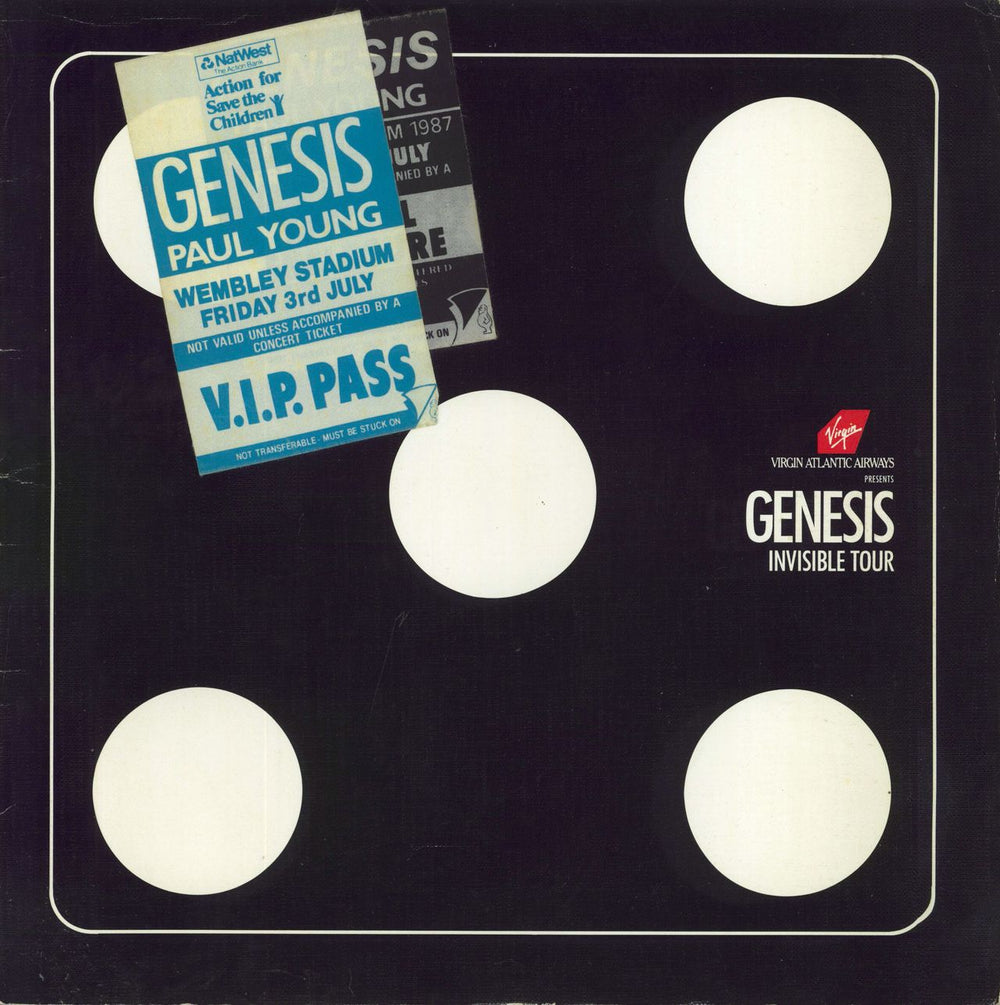 Genesis Invisible Tour + VIP Pass + Natwest insert UK tour programme PROGRAMME