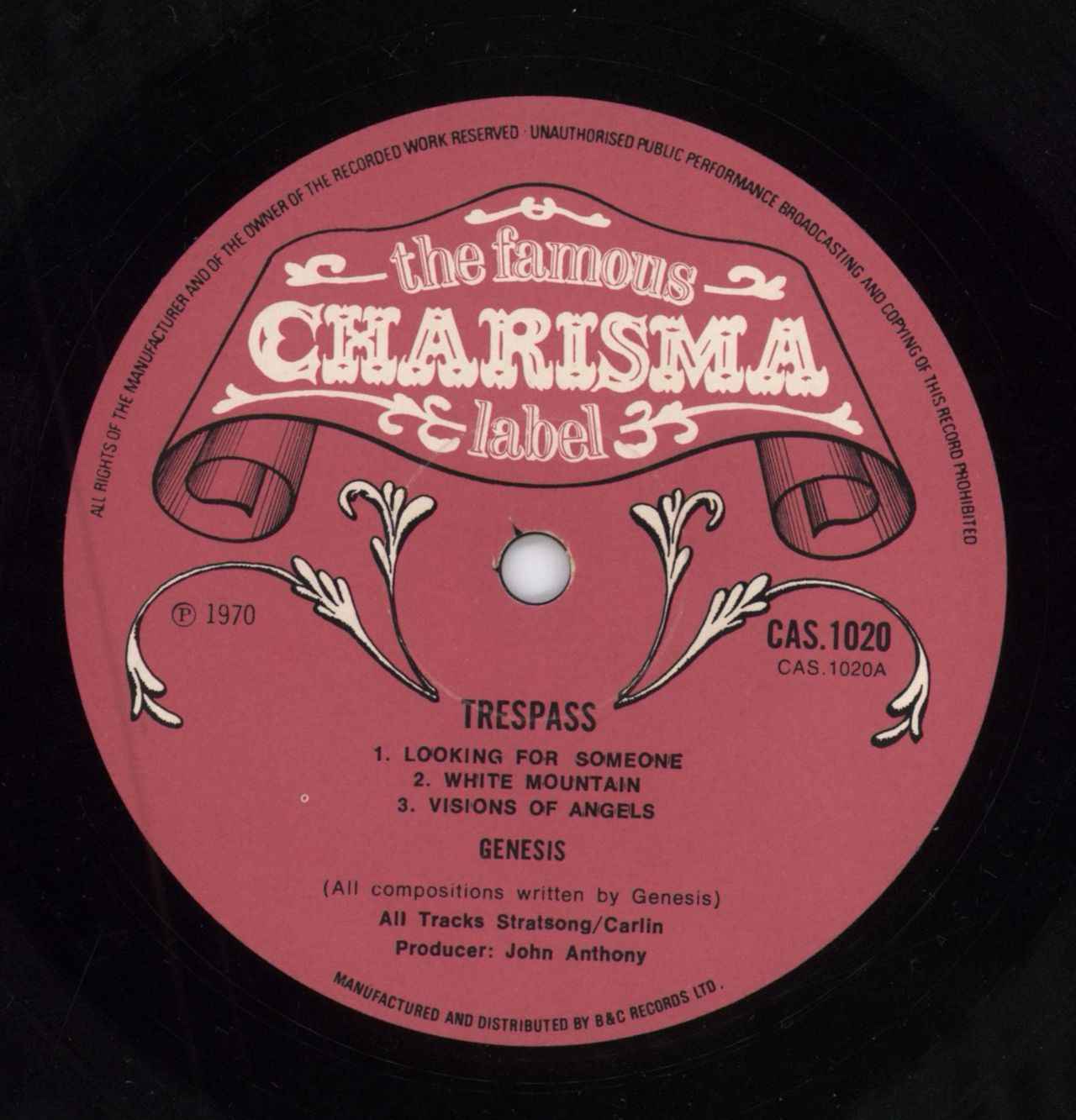 Genesis Trespass - 1st (B) + Insert UK vinyl LP album (LP record) GENLPTR787193