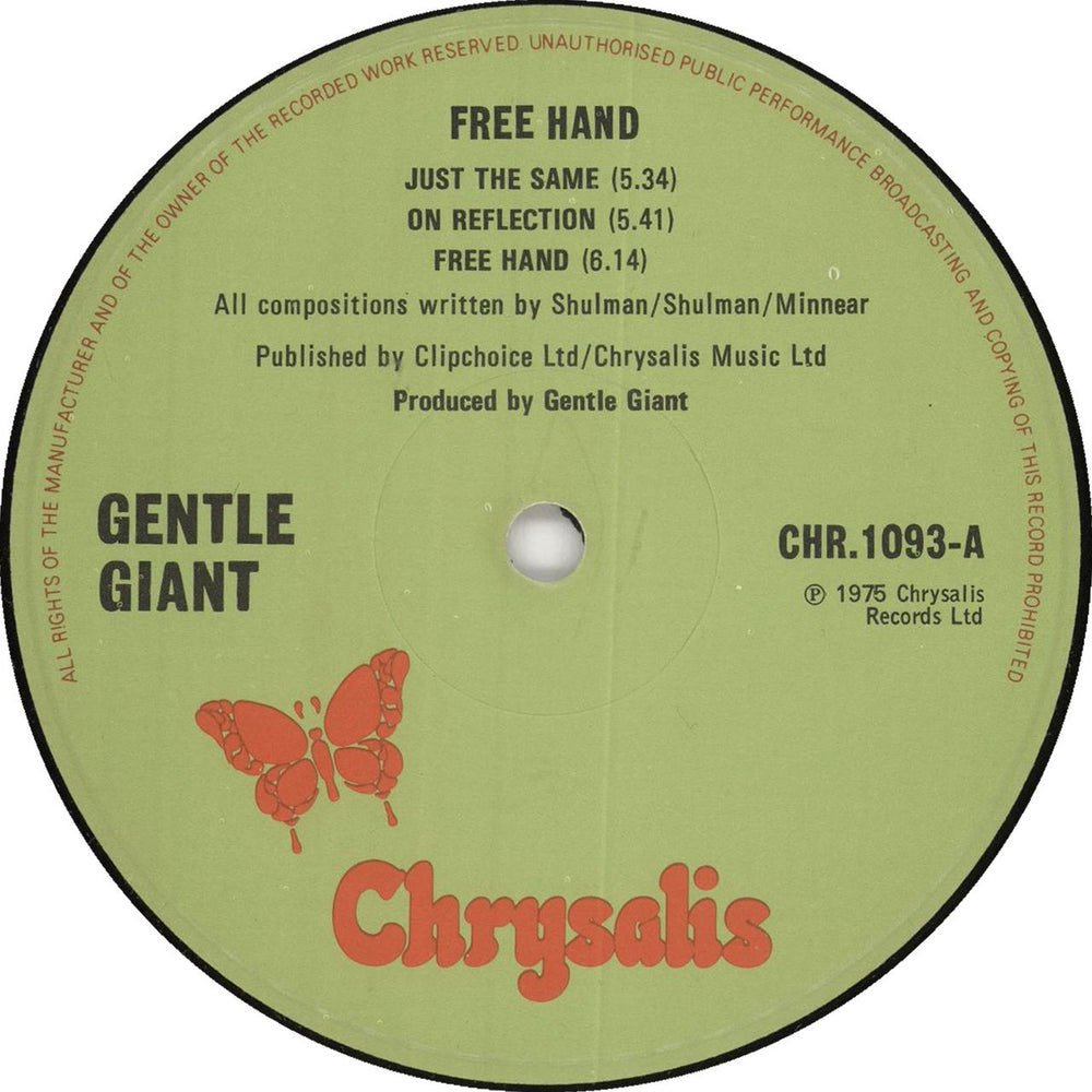 Gentle Giant Free Hand - 1st + Insert UK vinyl LP album (LP record) GTLLPFR142943