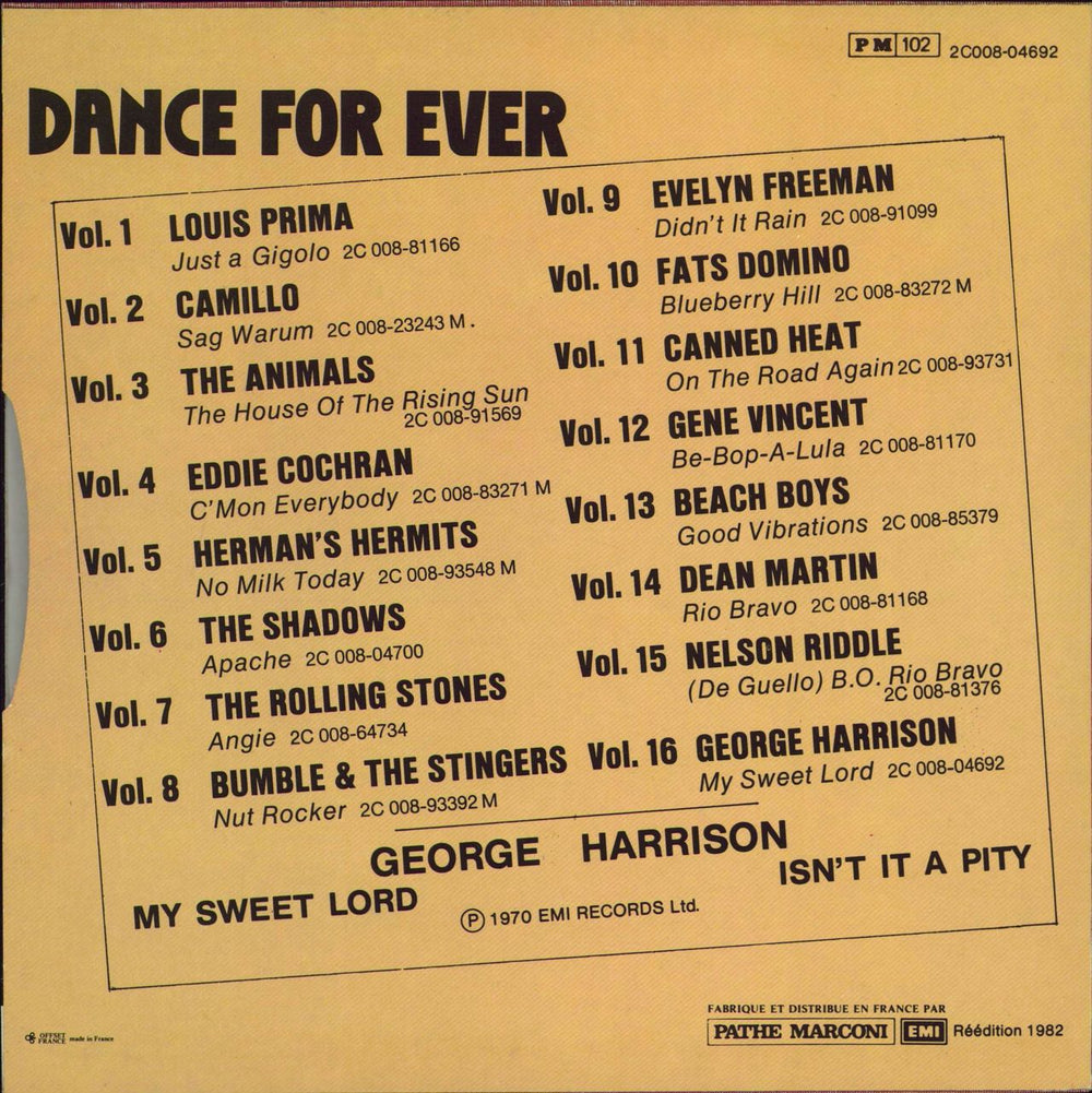 George Harrison My Sweet Lord - Dance For Ever Vol. 16 French 7" vinyl single (7 inch record / 45)
