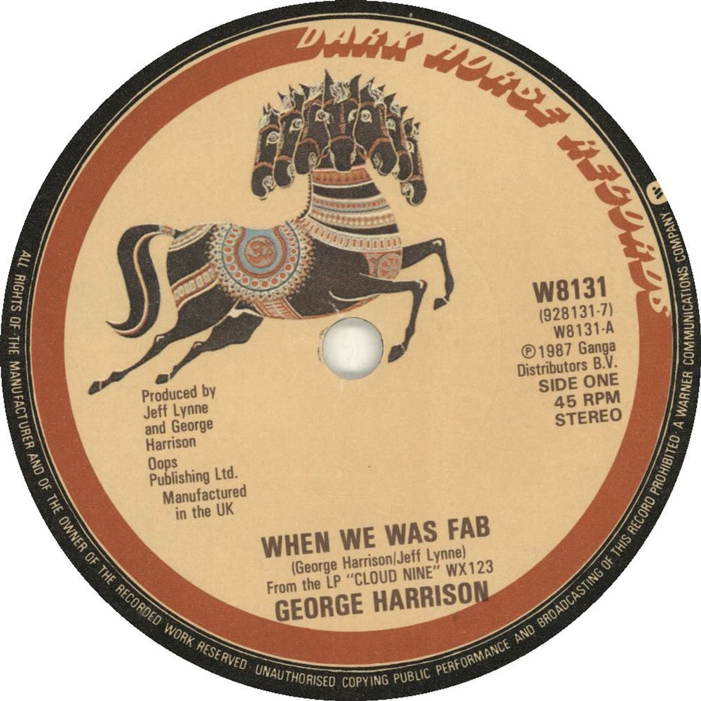 George Harrison When We Was Fab UK 7" vinyl single (7 inch record / 45) GHA07WH651674