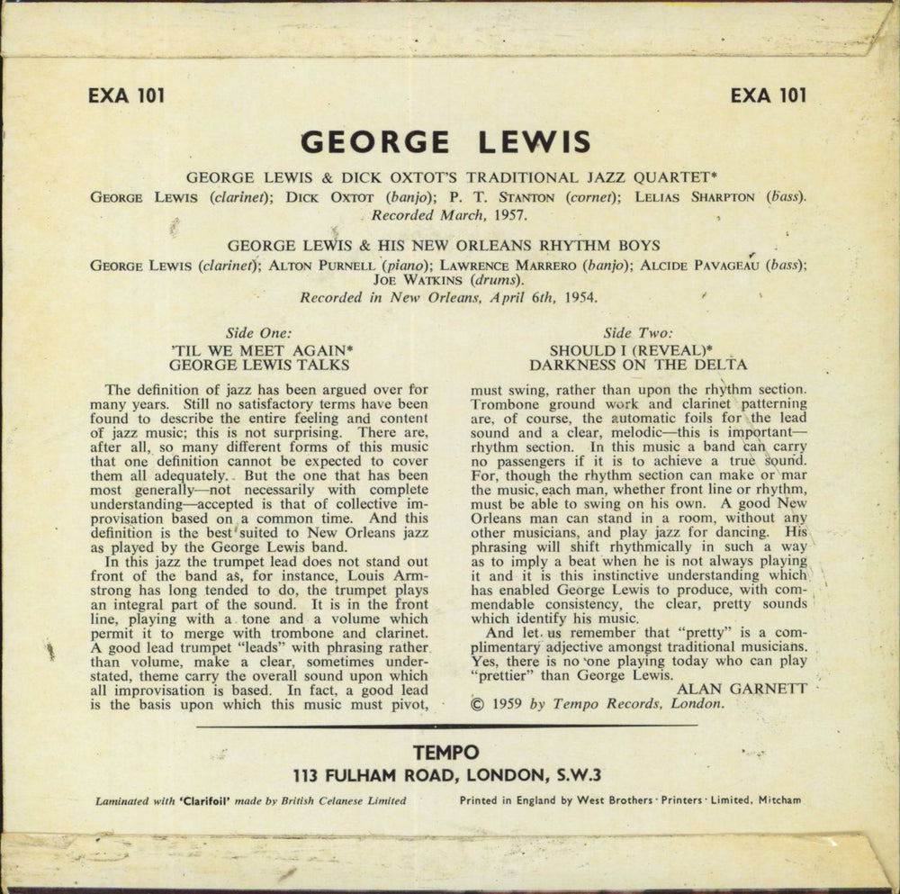 George Lewis 'Til We Meet Again UK 7" vinyl single (7 inch record / 45)