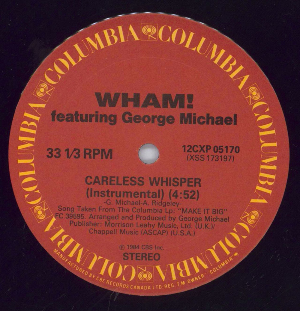 George Michael Careless Whisper - Demo Canadian Promo 12" vinyl single (12 inch record / Maxi-single) GEO12CA821456