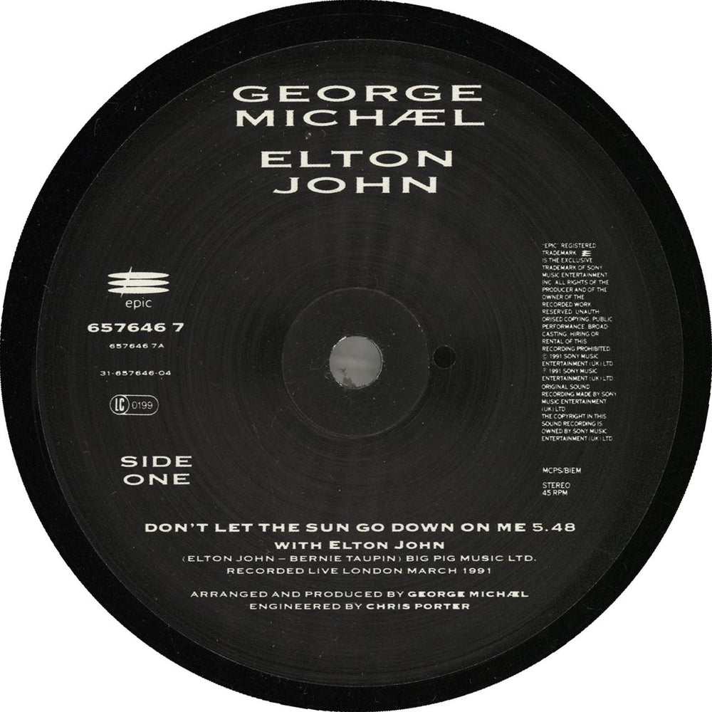 George Michael Dont Let The Sun Go Down On Me - Solid UK 7" vinyl single (7 inch record / 45) 5099765764673