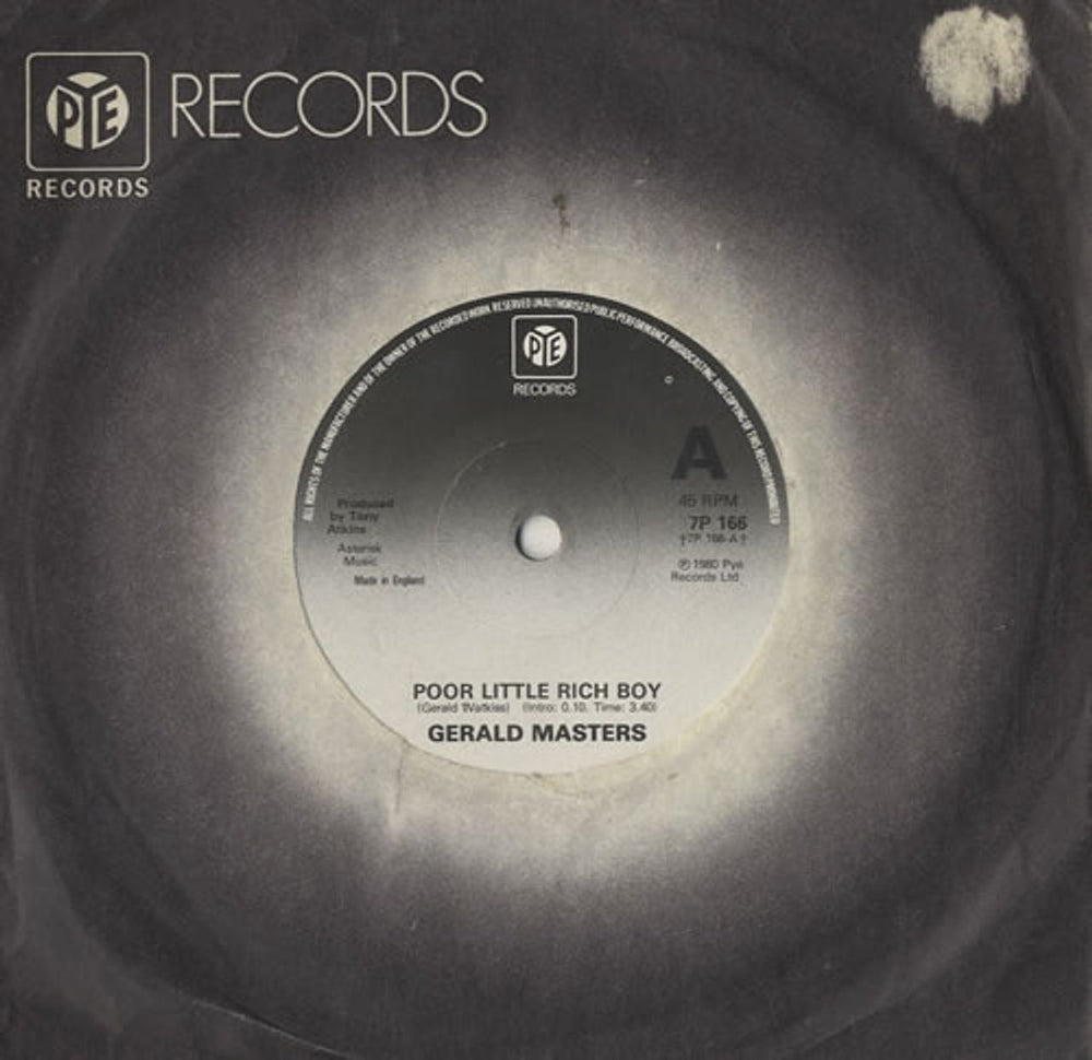 Gerald Masters Poor Little Rich Boy UK 7" vinyl single (7 inch record / 45) 7P166