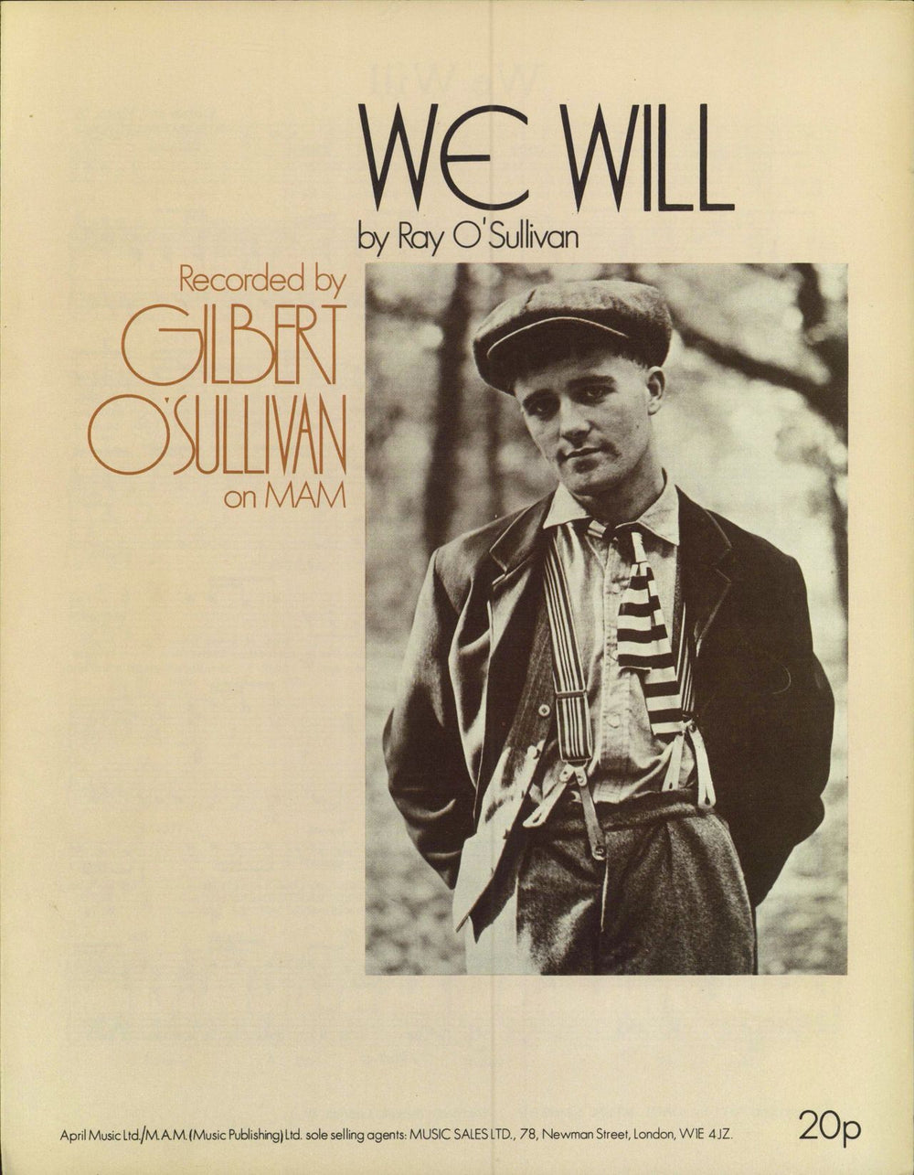 Gilbert O'Sullivan We Will UK sheet music SHEET MUSIC