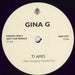 Gina G Ti Amo UK Promo 12" vinyl single (12 inch record / Maxi-single)