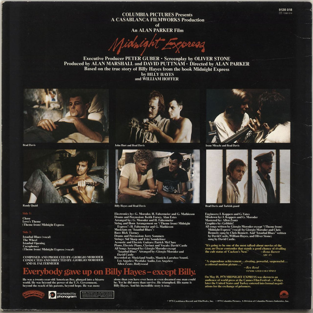 Giorgio Moroder Midnight Express UK vinyl LP album (LP record)