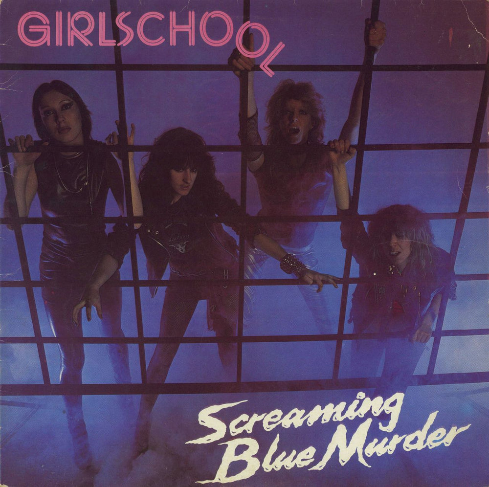 Girlschool Screaming Blue Murder - VG UK vinyl LP album (LP record) BRON541