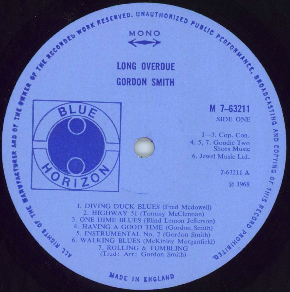 Gordon Smith Long Overdue UK vinyl LP album (LP record) GQSLPLO748150
