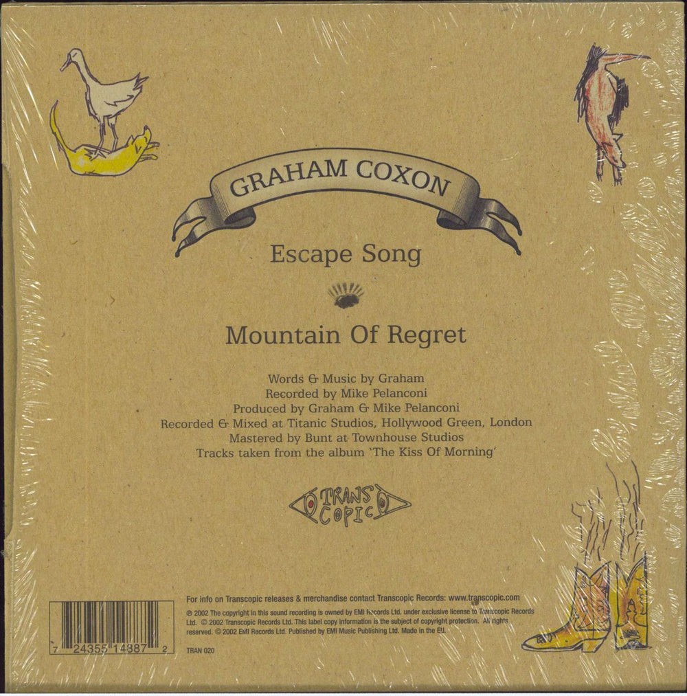 Graham Coxon Escape Song / Mountain Of Regret + Shrink UK 7" vinyl single (7 inch record / 45) 724355148872