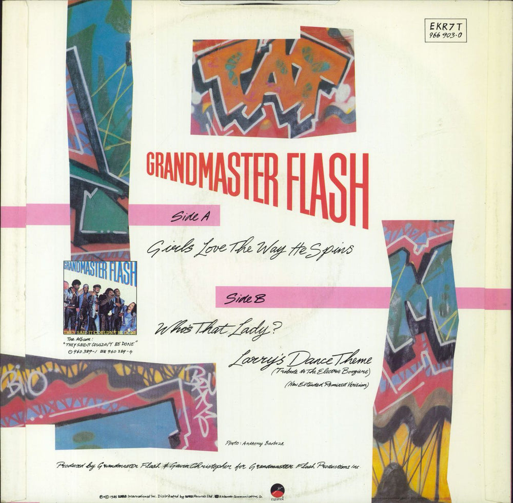 Grandmaster Flash Girls Love The Way He Spins UK 12" vinyl single (12 inch record / Maxi-single)