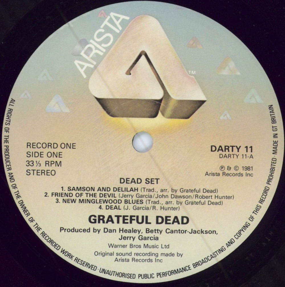 Grateful Dead Dead Set + PR UK Promo 2-LP vinyl record set (Double LP Album) GRD2LDE785617