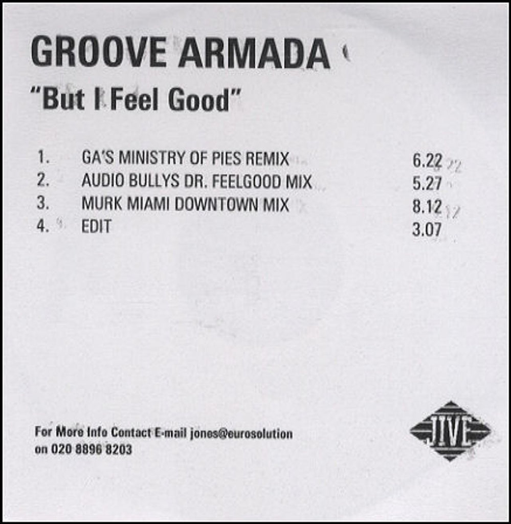 Groove Armada But I Feel Good UK Promo CD R acetate RareVinyl