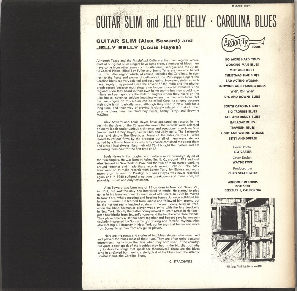 Guitar Slim Carolina Blues US vinyl LP album (LP record) GUJLPCA735847