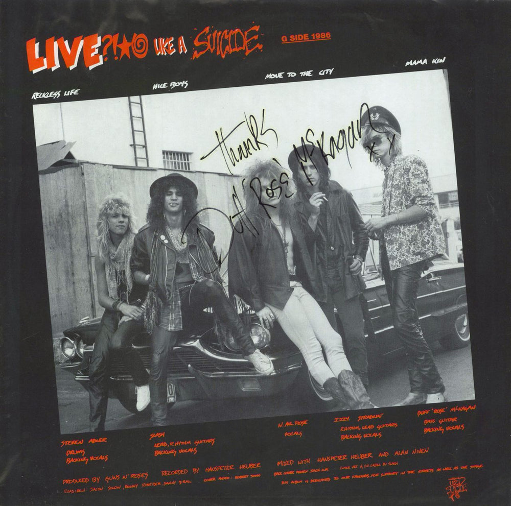 Guns N Roses GN'R Lies - Autographed UK vinyl LP album (LP record) GNRLPGN812286