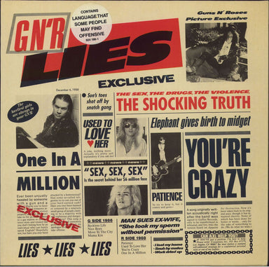 Guns N Roses GN'R Lies UK vinyl LP album (LP record) WX218