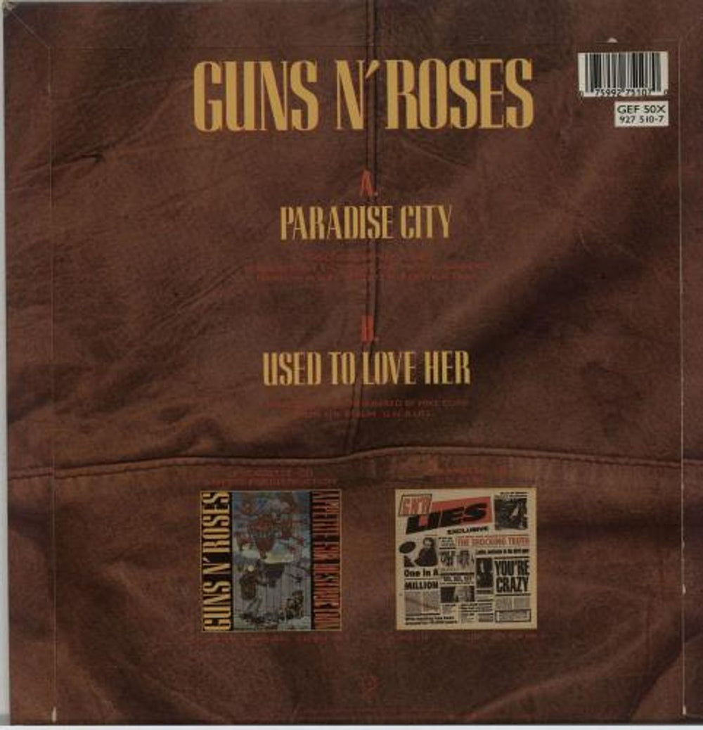 Guns N Roses Paradise City - Clear + Sleeve UK shaped picture disc (picture disc vinyl record) GNRSHPA00667