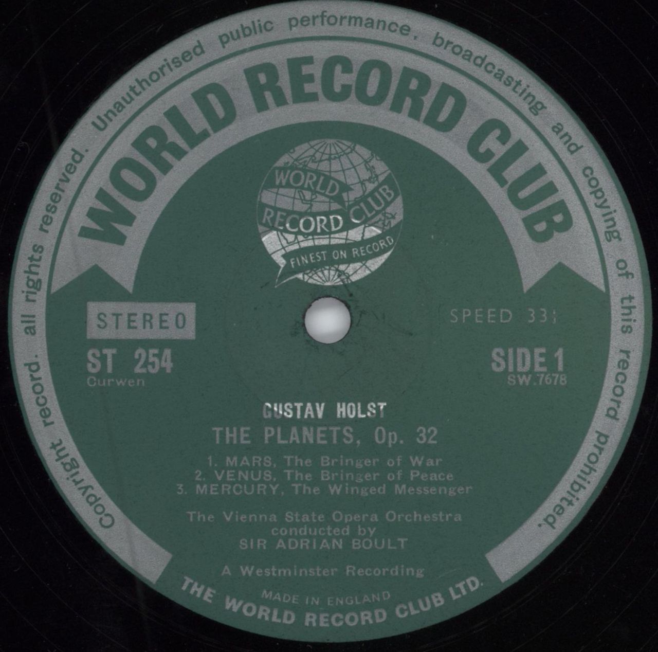 Gustav Holst Planets Suite UK vinyl LP album (LP record) GSVLPPL784230