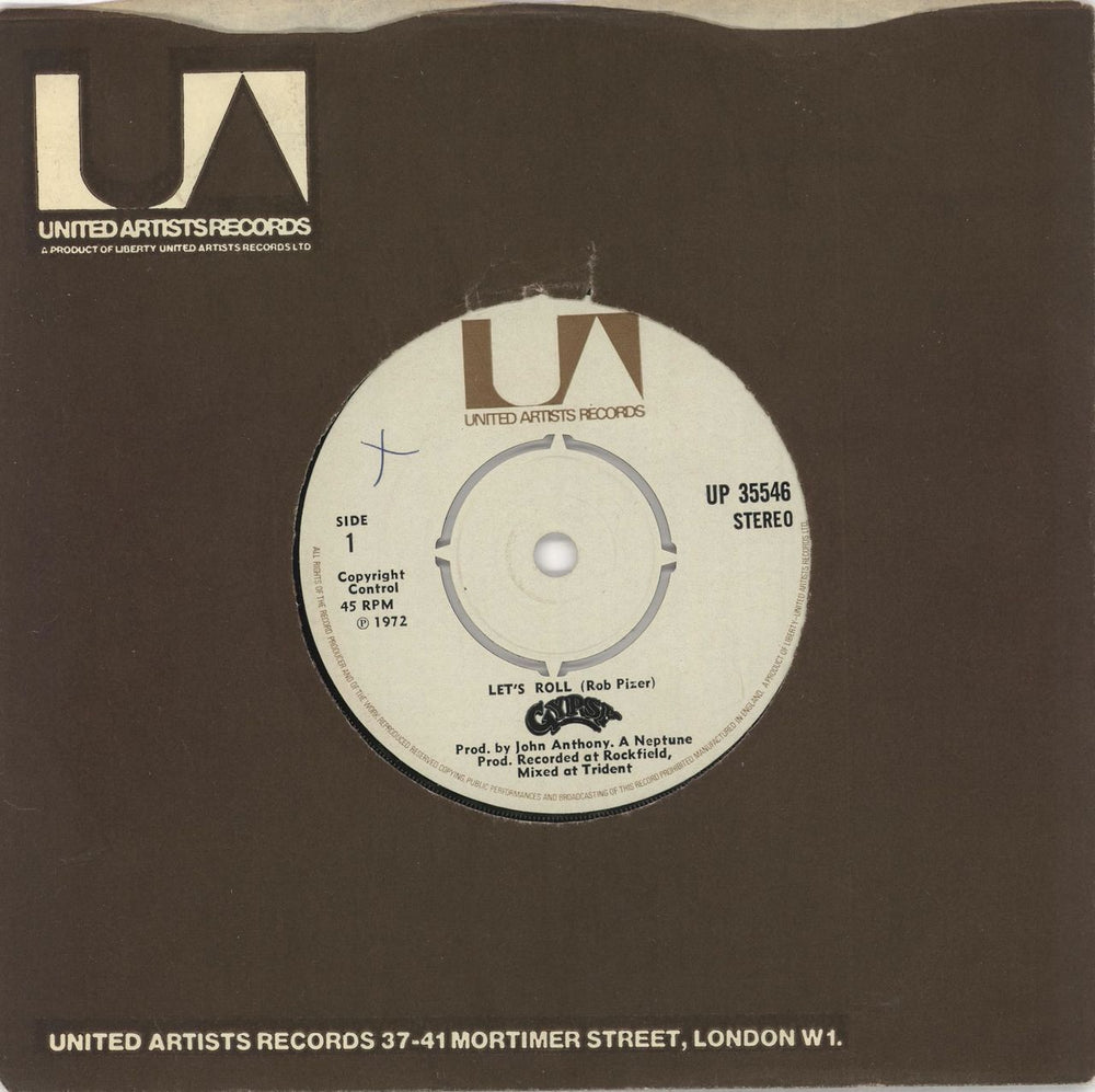 Gypsy Let's Roll UK 7" vinyl single (7 inch record / 45) UP35546