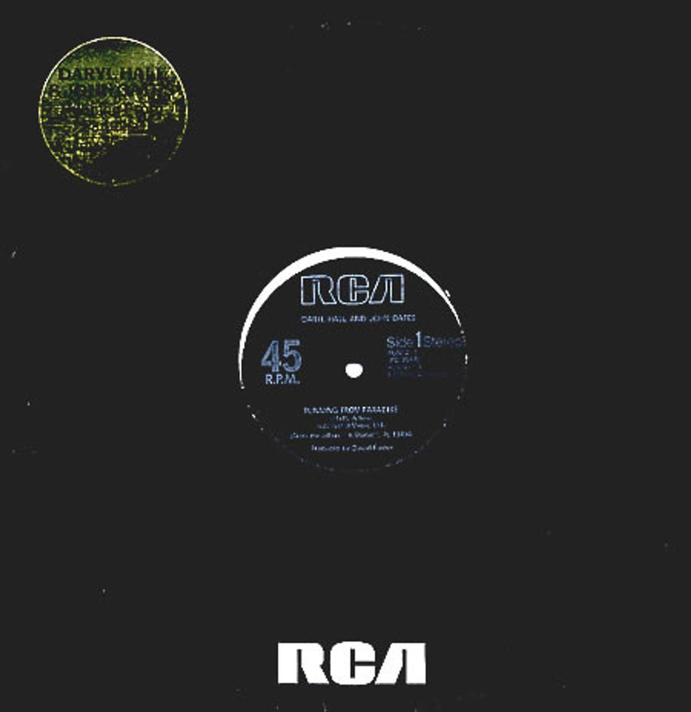 Hall & Oates Running From Paradise UK 12" vinyl single (12 inch record / Maxi-single) RUN12-1