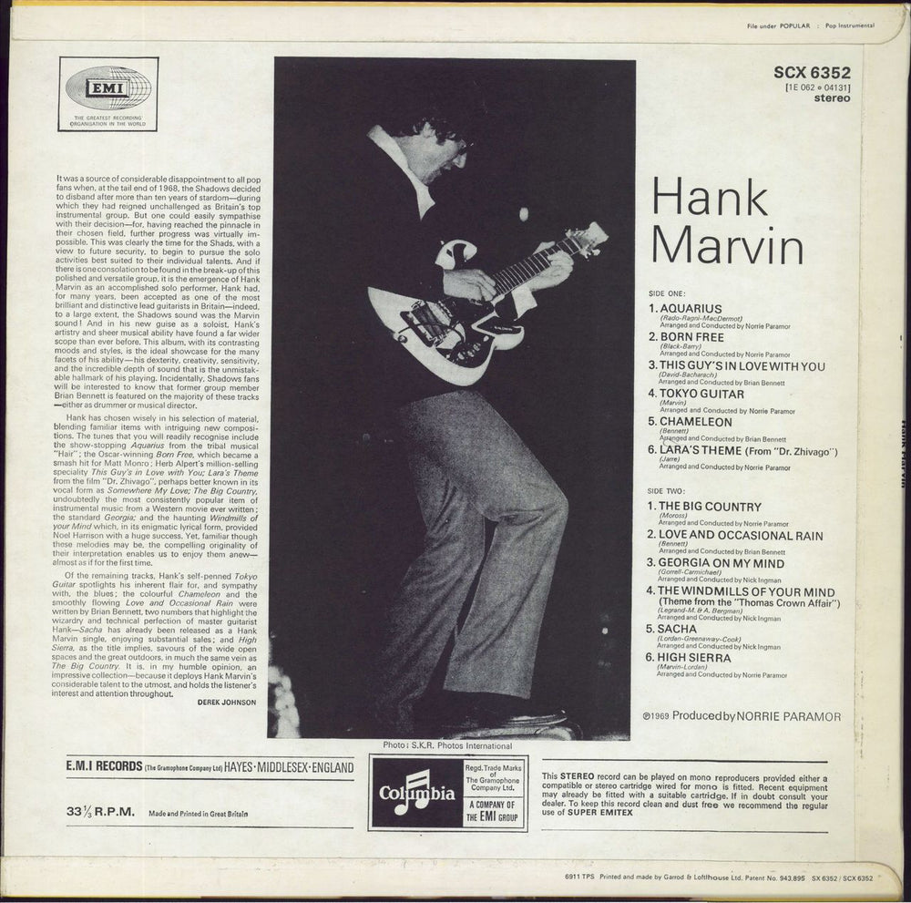 Hank Marvin Hank Marvin - 2nd UK vinyl LP album (LP record)