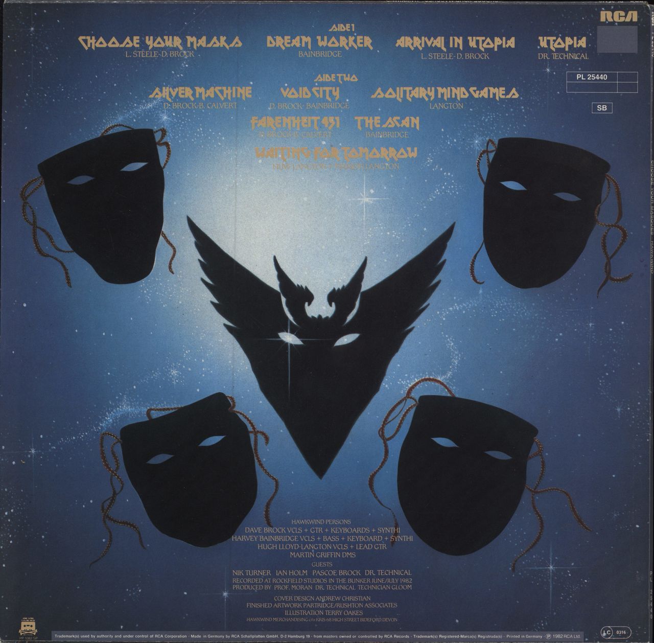 Hawkwind Choose Your Masques German vinyl LP album (LP record)