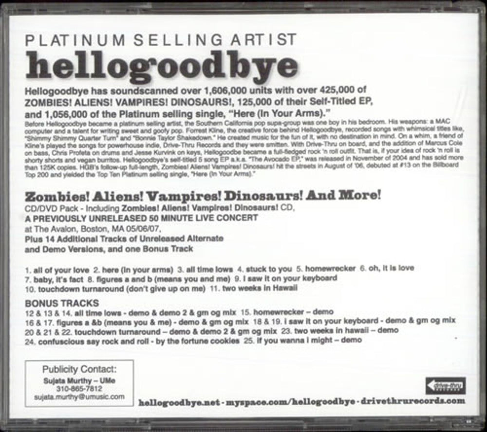 Hellogoodbye Four Disc Promo Set US Promo CD-R acetate CD/DVD-R ACETATE SET