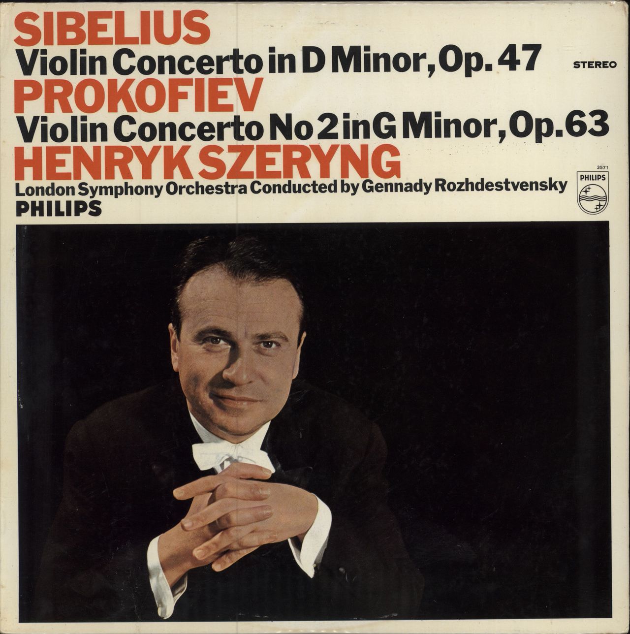 Henryk Szeryng Sibelius: Violin Concerto in D Minor, Op.47 / Prokofiev: Violin Concerto No. 2 in G Minor, Op.63 UK vinyl LP album (LP record) SAL3571