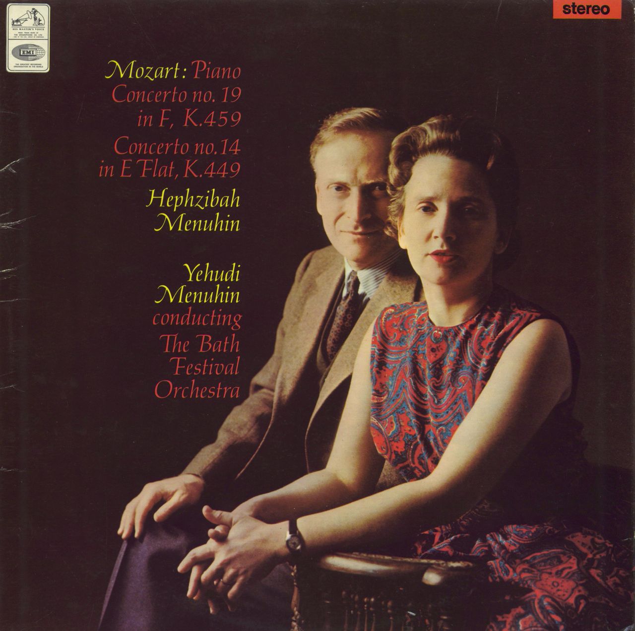 Hephzibah Menuhin Mozart: Piano Concertos Nos.14 & 19 UK vinyl LP album (LP record) ASD2254