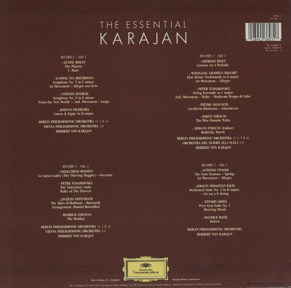 Herbert Von Karajan The Essential Karajan German 2-LP vinyl record set (Double LP Album) 028942380318