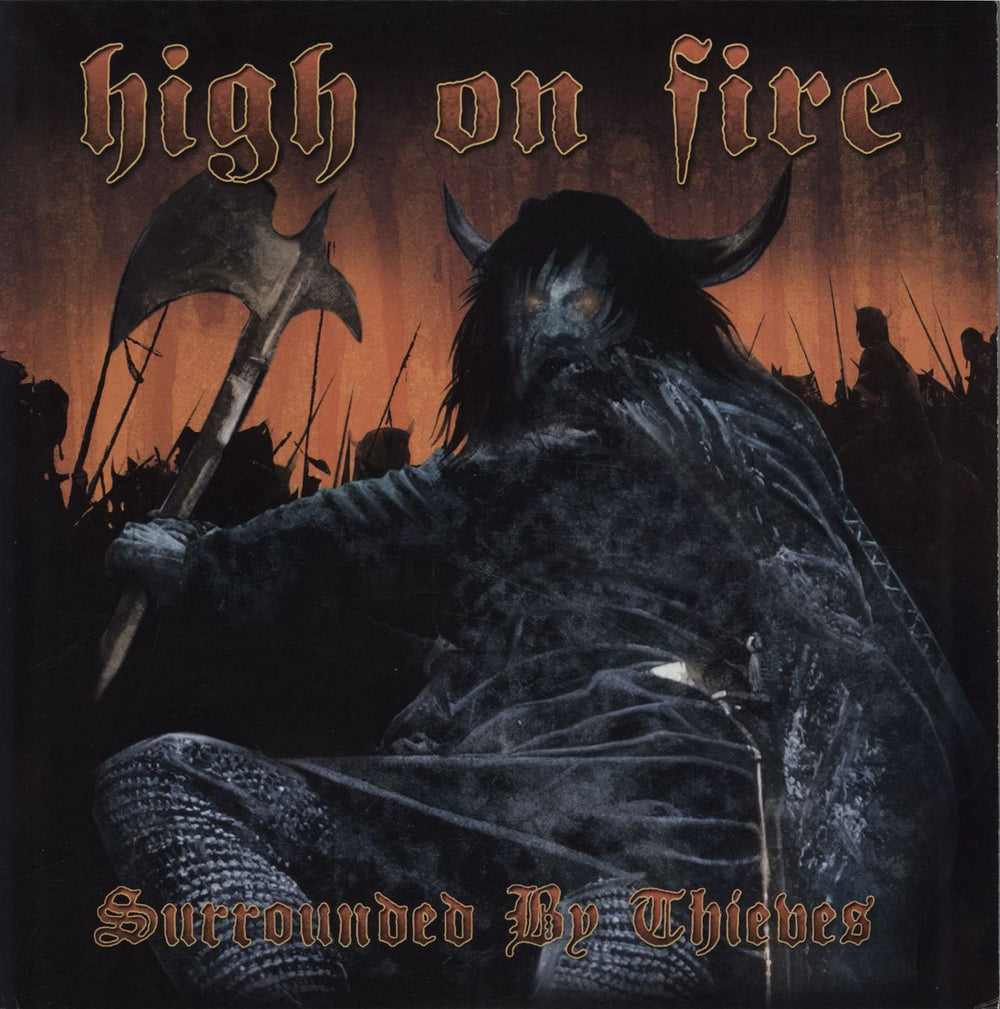 High On Fire Surrounded By Thieves - Orange and Green Split Vinyl US 2-LP vinyl record set (Double LP Album) RR6529