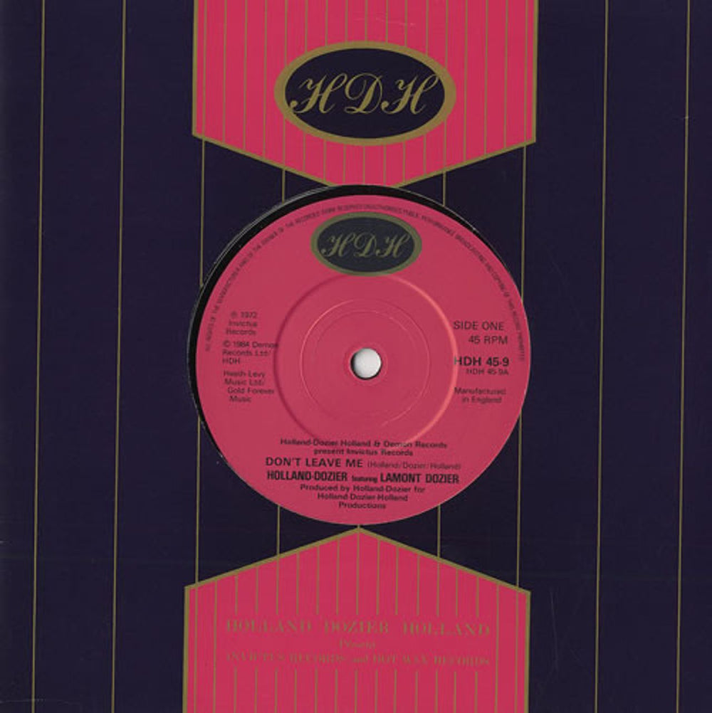 Holland-Dozier Don't Leave Me UK 7" vinyl single (7 inch record / 45) HDH45-9