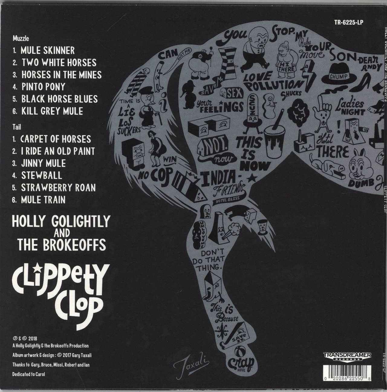 Holly Golightly Clippety Clop - Grey & Black Swirl Vinyl UK vinyl LP album (LP record) 020286225508