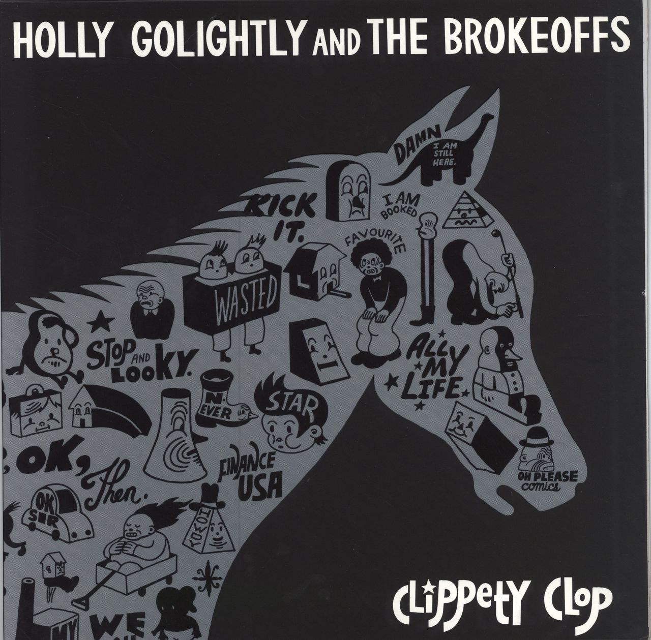Holly Golightly Clippety Clop - Grey & Black Swirl Vinyl UK vinyl LP album (LP record) TR-6225