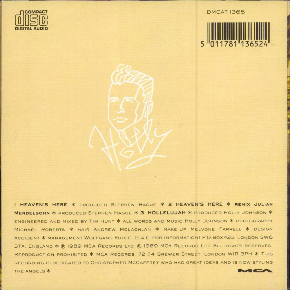 Holly Johnson Heaven's Here UK CD single (CD5 / 5") 5011781136524