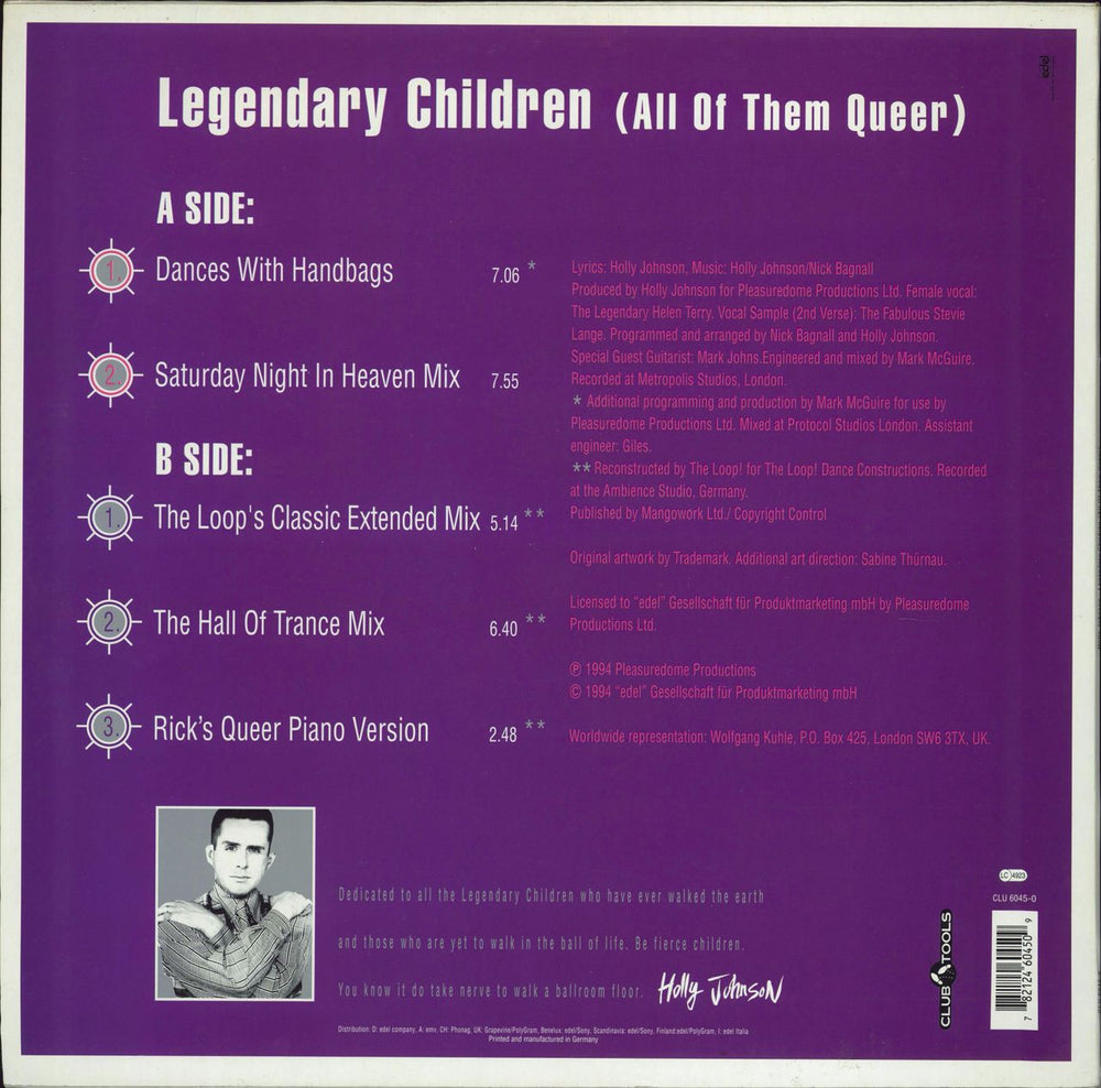 Holly Johnson Legendary Children (All Of Them Queer) UK 12" vinyl single (12 inch record / Maxi-single) 782124604509