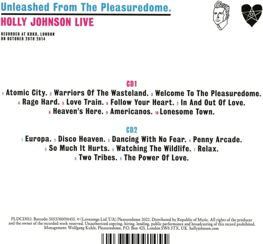 Holly Johnson Unleashed From The Pleasuredome - Sealed UK 2 CD album set (Double CD) HJO2CUN802284