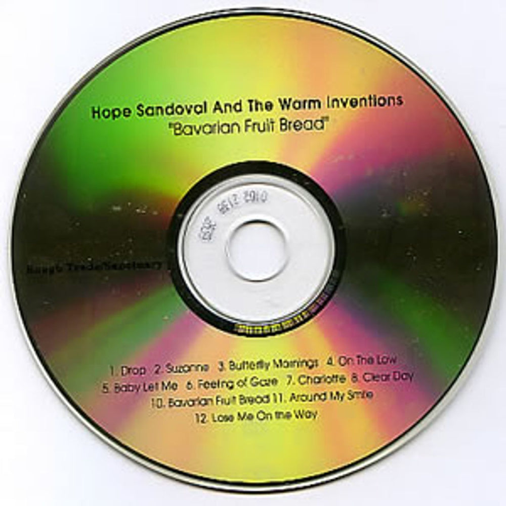 Hope Sandoval Bavarian Fruit Bread US Promo CD-R acetate CDR ACETATE