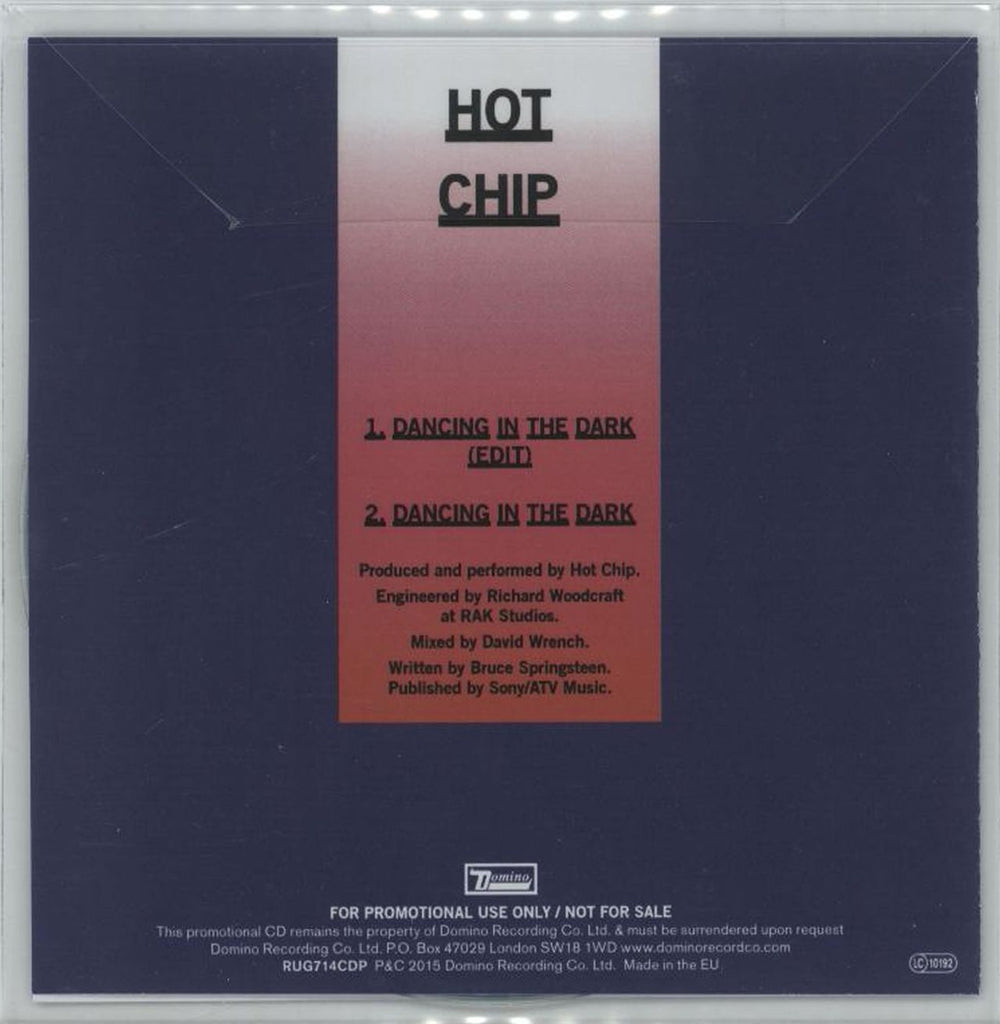 Hot Chip Dancing In The Dark UK Promo CD-R acetate HCICRDA665285