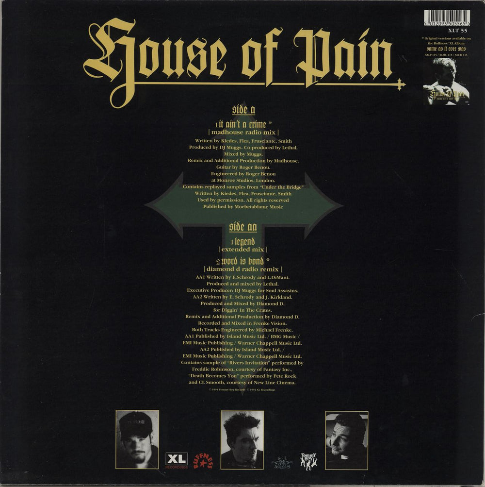 House Of Pain It Ain't A Crime UK 12" vinyl single (12 inch record / Maxi-single) 5012093505565