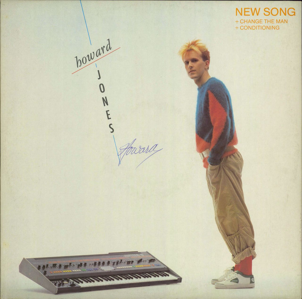 Howard Jones New Song - Autographed UK 12" vinyl single (12 inch record / Maxi-single) HOW1T