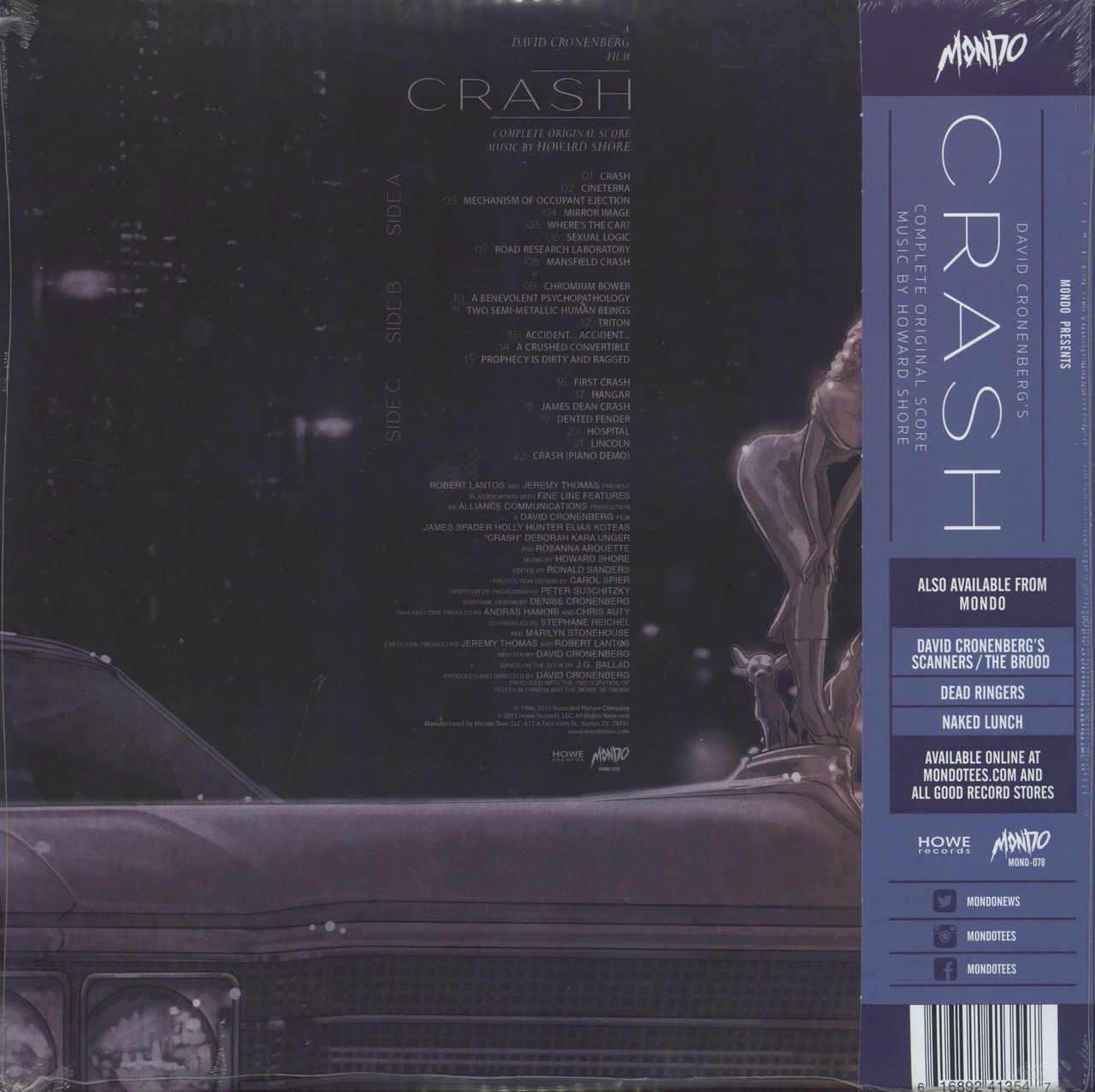 Howard Shore Crash US 2-LP vinyl set — RareVinyl.com